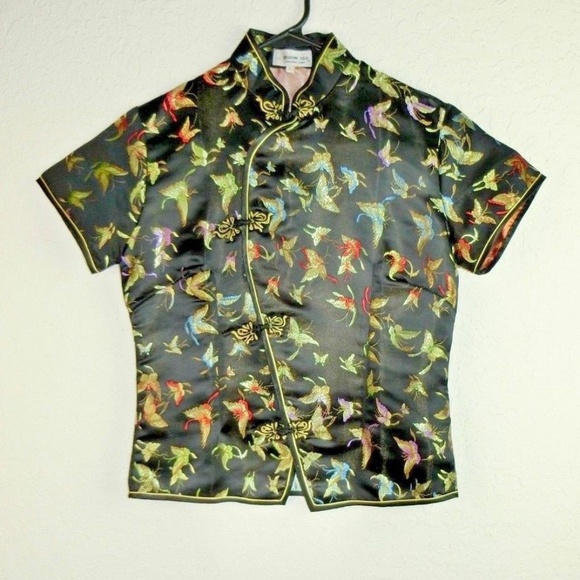 Dragon Silk Tops - Dragon Silk 36 XS BUTTERFLY SS Chinese Top